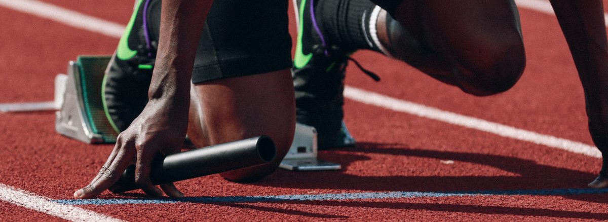 Runner on starting block