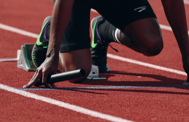 Runner on starting block