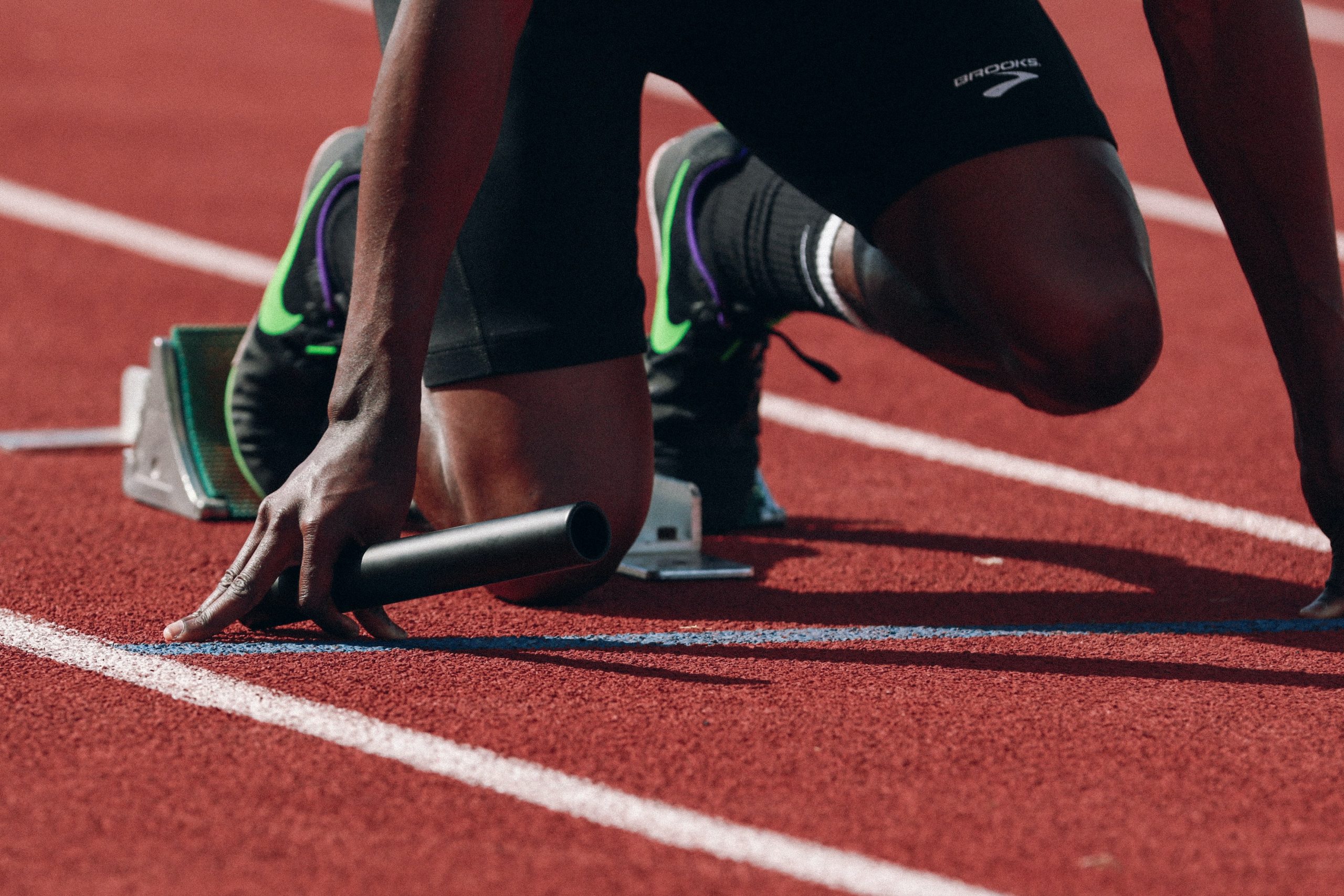 Runner on starting block